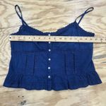 American Eagle  Babydoll Cami Smocked Women's Size Medium Blue Lace Trim Tank Top Photo 10