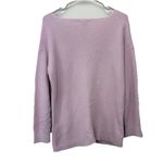 LL Bean Pink V Neck Shaker Stitch Pullover Cotton Sweater size MEDIUM Photo 5