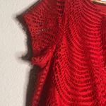 Covington Women’s  Red crochet short sleeve Fringe midi dress size 12 casual Photo 3