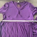 Ava & Viv  Long Balloon Sleeve Purple Midi Faux Wrap Dress Tie Front 3X 24/26 Photo 9
