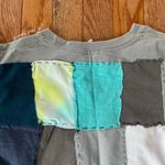 Gildan blue gray white checkered reworked hand sewn patchwork shirt Photo 7