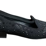 Donald Pliner Women’s 7.5 Black Reena Embellished Embroidered Loafers Designer Photo 3