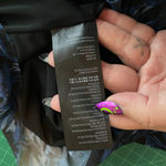 Free People  Women XS Blue Black Floral Romi Mesh Mini Skirt Gathered Ruffle Photo 6