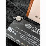 1 ct Moissanite Round Cut Ring with Moissanite Accents Size 8 Silver Photo 14