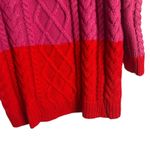 Hyacinth House Scarlett Pink Red Colorblock Cable Knit Sweater Mini Dress Large Photo 8