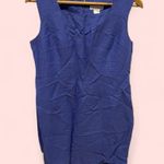 Cute vintage 90’s periwinkle linen blend square neck sheath mini dress Blue Size L Photo 1
