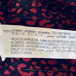 ZARA  Animal Print Ruffle Sheer Button Down Blouse Red Black Silver Size Small Photo 5