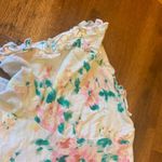 LC Lauren Conrad - Lauren Conrad top Size XL White with Floral Pink Green Yellow Ruffle Sleeves Photo 2