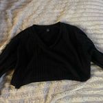 SheIn  Long Sleeve Crop Top Black Photo 1