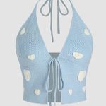 Cider HEART KNIT HALTER CROP CAMI TOP Photo 0