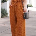 Old Navy Short Sleeve Jumpsuit Yellow Ochre Black Polka Dots Women's Size Small Photo 8