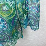 Bitter Apple Green & Blue Print Sheer Swim Bathing Suit Cover Up Dress L Size L Photo 2