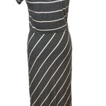 Tommy Bahama Dress Maxi Jersey Stretch Knit Mixed Stripe Short Sleeve Gray Small Photo 4