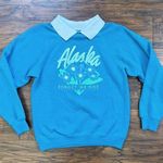vintage • Alaska sweatshirt teal blue pullover collar Forget Photo 0