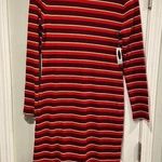 Old Navy NWT Size M Purple Red Stripe Stretch Cotton Ribbed Knit Mini Dress Photo 0