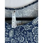 Leo & Nicole Womens Long Sleeve Top Paisley Print Blue Cream Size L Photo 2