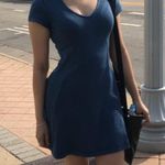 American Eagle Soft & Sexy Size XS Blue Denim V Neck Choker Dress Photo 2