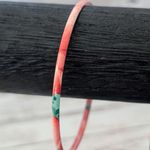 Vintage Bracelet Red & Green Thin Bangle Photo 0