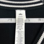 Alo Yoga  Tennis Club Sweater Knit Cardigan Black/Ivory S Photo 2