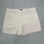 White House | Black Market Khaki Cotton Stretch 5” Shorts Size 12 Photo 4