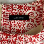 Ellen Tracy  Red and Cream Pattern Dress Photo 3