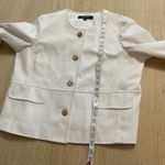 Kasper  cotton stretch white denim gold button Jacket Size 14 Catalina  Brand New Photo 3