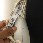 ZARA Chic Black and Cream Mesh Dress with Fringe NWT Photo 7