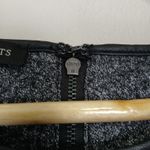 Talbots  Wool Blend Top Women Medium Faux Leather Sleeve Edgy Glam Rock Night Out Photo 4