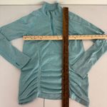 Athleta  Teal Long Sleeve Half Zip Running Top‎ Thumbholes Athletic Womens Medium Photo 6