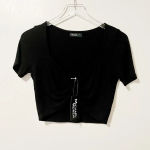 Michael Lauren  Tyrone Crop‎ Top in Black size Medium Photo 1