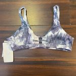 Athleta NWT  Blue & White Tie-Dye Tulum Ladder Bikini Top Photo 1