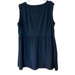 Flax Top 100% Linen Sleeveless Navy SZ LG Boho Whimsey Goth Fairy Casual Boho Photo 4