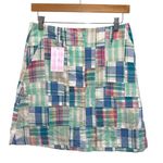 Cape Madras Cotton Plaid Patchwork Skort Preppy Golf NWT Size 2 Blue Photo 1