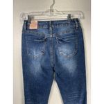Wax Jean High Rise Denim Skinny Jeans Dark Blue Wash Ripped Distressed Sz 1/25 Photo 9