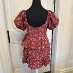 Altar'd State Altar’d State Puff Sleeve Maroon Rusted Red Floral Print Dress NWOT Photo 3