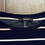 Forever 21  Black & White Striped Soft Long-Sleeve Dressy Sweather Crop Top Photo 7