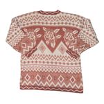 Adele Knitwear vintage white pink rose knit sweater women’s size large Photo 1