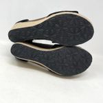 Aetrex Miley Black Suede Perforated Espadrille Wedge Ankle Strap Sandals Shoes 7 Photo 8