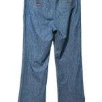 Theory Bricker Indigo Blue Chambray Wide Leg Trouser Pants Size 10 Made in USA Photo 2