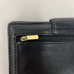 Fossil  Logan Tab Clutch Wallet Black Gold Metallic Shiny Interior Leather Photo 4