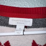 Charter Club  Red Sweater with Bow Pattern Christmas Photo 1