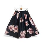 Blvd  Women's Blossom Midi Skirt in Black Size Medium Lined Photo 1
