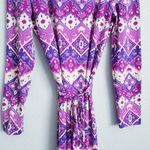 Vintage Goldworm Purple And White Geometric Longsleeve Merino Wool Dress Size 14 Photo 3