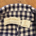 Cynthia Rowley  Gingham Linen Jacket Roll
Tab Sleeves Navy White Size LARGE Photo 1