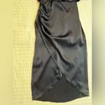 Lush Clothing Lush one shoulder draped satin navy dress NWT Photo 3