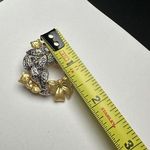 Danecraft Two Tone Christmas Holiday Wreath Teddy Bears With Bow Brooch Pin Photo 5