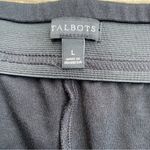 Talbots  Black Elastic Waist Rayon Nylon Knit Blend Straight Leg Zip Cuff Size L Photo 10