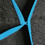 Ming Wang  Lace Jacket PXL Petite XL Black Blue Piping 3/4 Sleeve Hook Eye $300 Photo 6