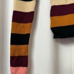 Cute Multicolor Striped Colorful Round Neck Slim Fit Sweater Size Medium Multi Photo 3