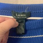 Lauren Ralph Lauren womens 2x blue knit stripe sweater long sleeve casual librar Photo 2
